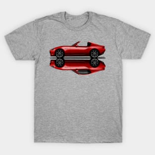 My drawing of the open and closed red open and closed RF roadster convertible Japanese sports car T-Shirt